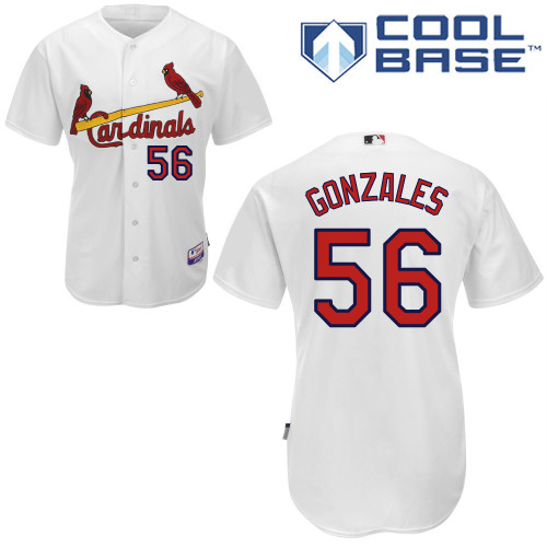 Marco Gonzales #56 MLB Jersey-St Louis Cardinals Men's Authentic Home White Cool Base Baseball Jersey